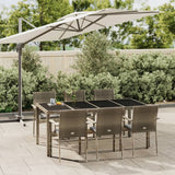 vidaXL 3-delige Tuinset met kussens poly rattan zwart