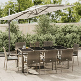 vidaXL 3-delige Tuinset met kussens poly rattan zwart