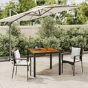 vidaXL 3-delige Tuinset met kussens poly rattan zwart