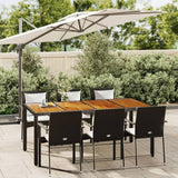 vidaXL 3-delige Tuinset met kussens poly rattan zwart