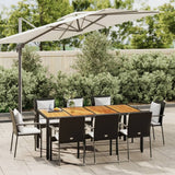vidaXL 3-delige Tuinset met kussens poly rattan zwart