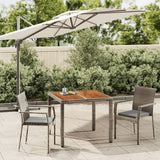 vidaXL 3-delige Tuinset met kussens poly rattan zwart