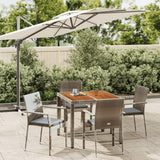 vidaXL 3-delige Tuinset met kussens poly rattan zwart