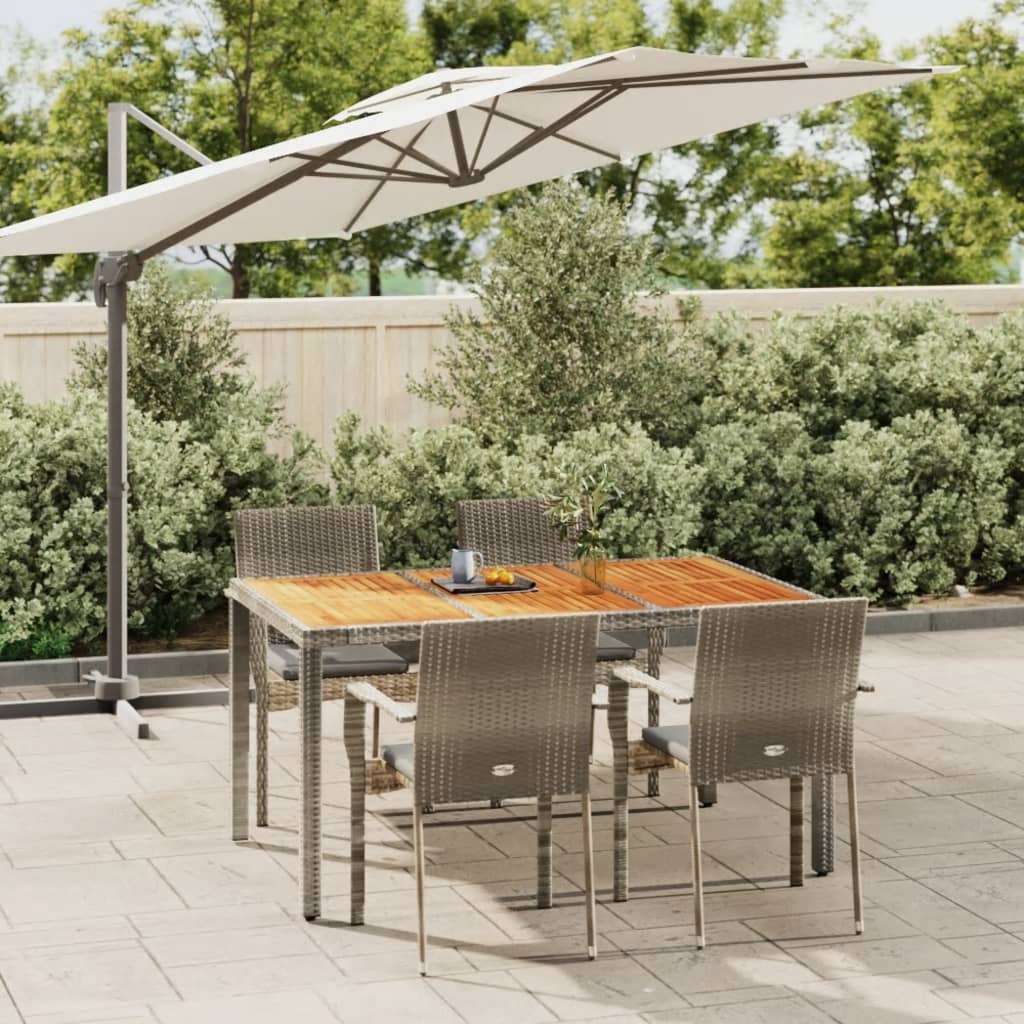 vidaXL 3-delige Tuinset met kussens poly rattan zwart