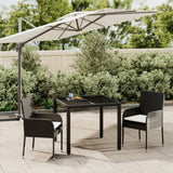 vidaXL 3-Piece Garden Lounge Set with Cushions Poly Rattan Black