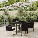 vidaXL 3-Piece Garden Lounge Set with Cushions Poly Rattan Black