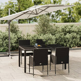 vidaXL 3-Piece Garden Lounge Set with Cushions Poly Rattan Black