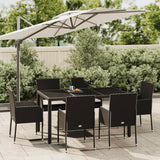 vidaXL 3-Piece Garden Lounge Set with Cushions Poly Rattan Black