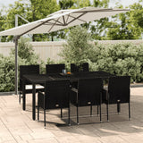 vidaXL 3-Piece Garden Lounge Set with Cushions Poly Rattan Black