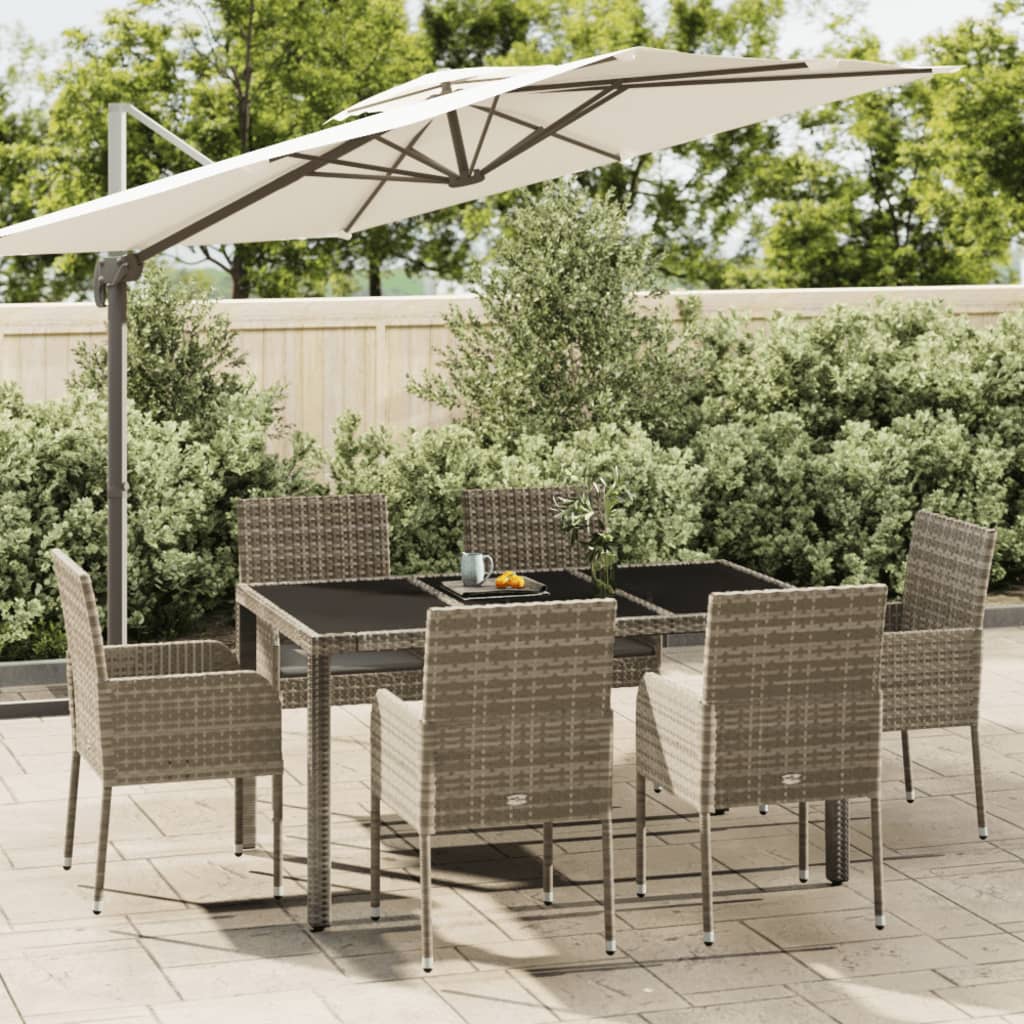 vidaXL 3-Piece Garden Lounge Set with Cushions Poly Rattan Black