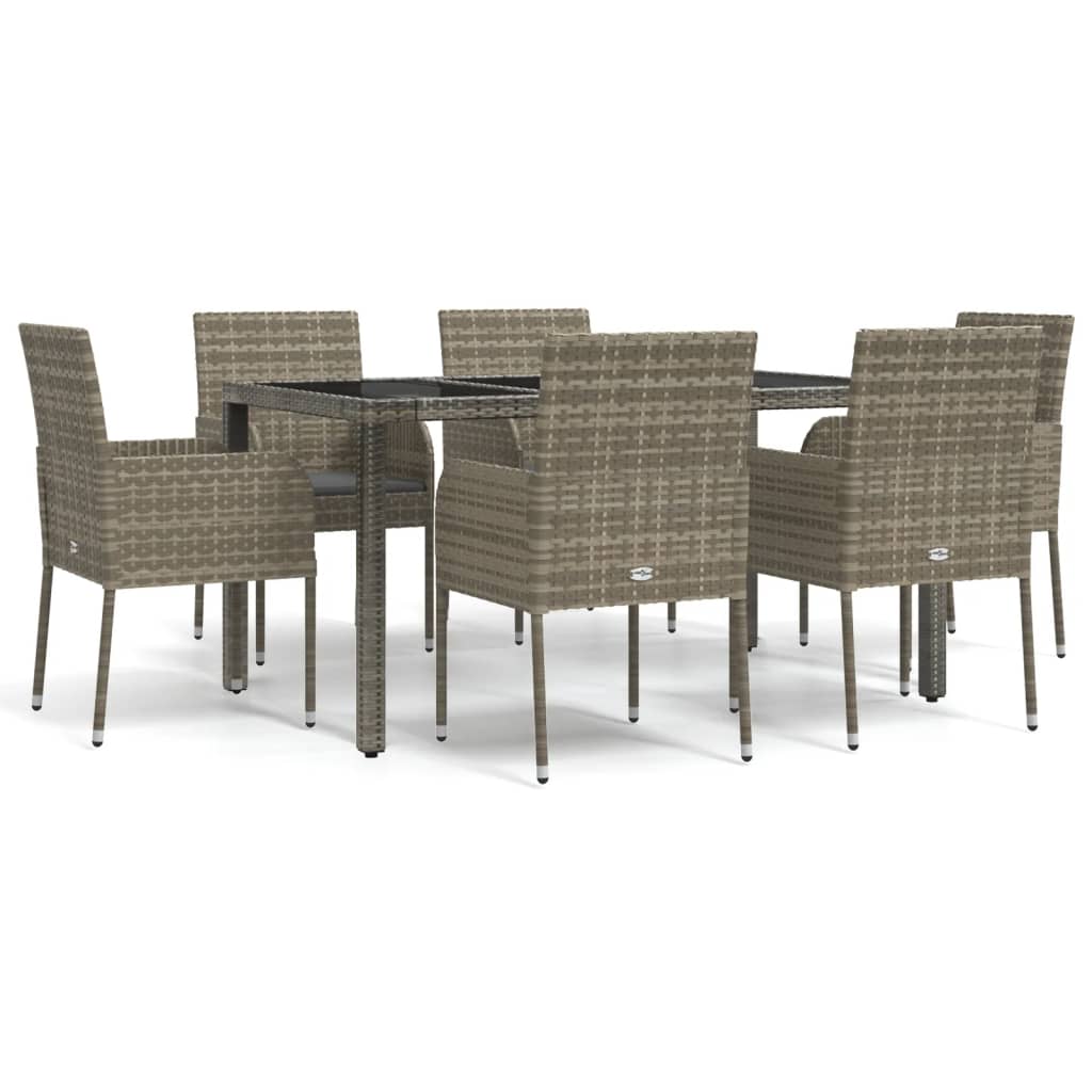vidaXL 3-Piece Garden Lounge Set with Cushions Poly Rattan Black
