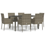 vidaXL 3-Piece Garden Lounge Set with Cushions Poly Rattan Black