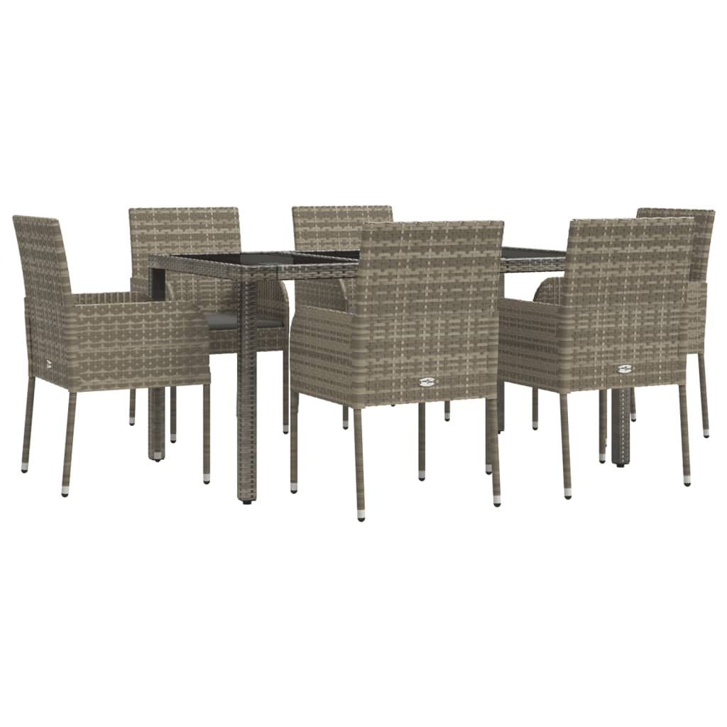 vidaXL 3-Piece Garden Lounge Set with Cushions Poly Rattan Black