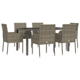 vidaXL 3-Piece Garden Lounge Set with Cushions Poly Rattan Black