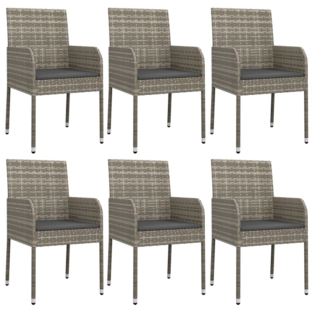 vidaXL 3-Piece Garden Lounge Set with Cushions Poly Rattan Black
