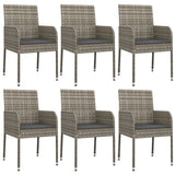 vidaXL 3-Piece Garden Lounge Set with Cushions Poly Rattan Black