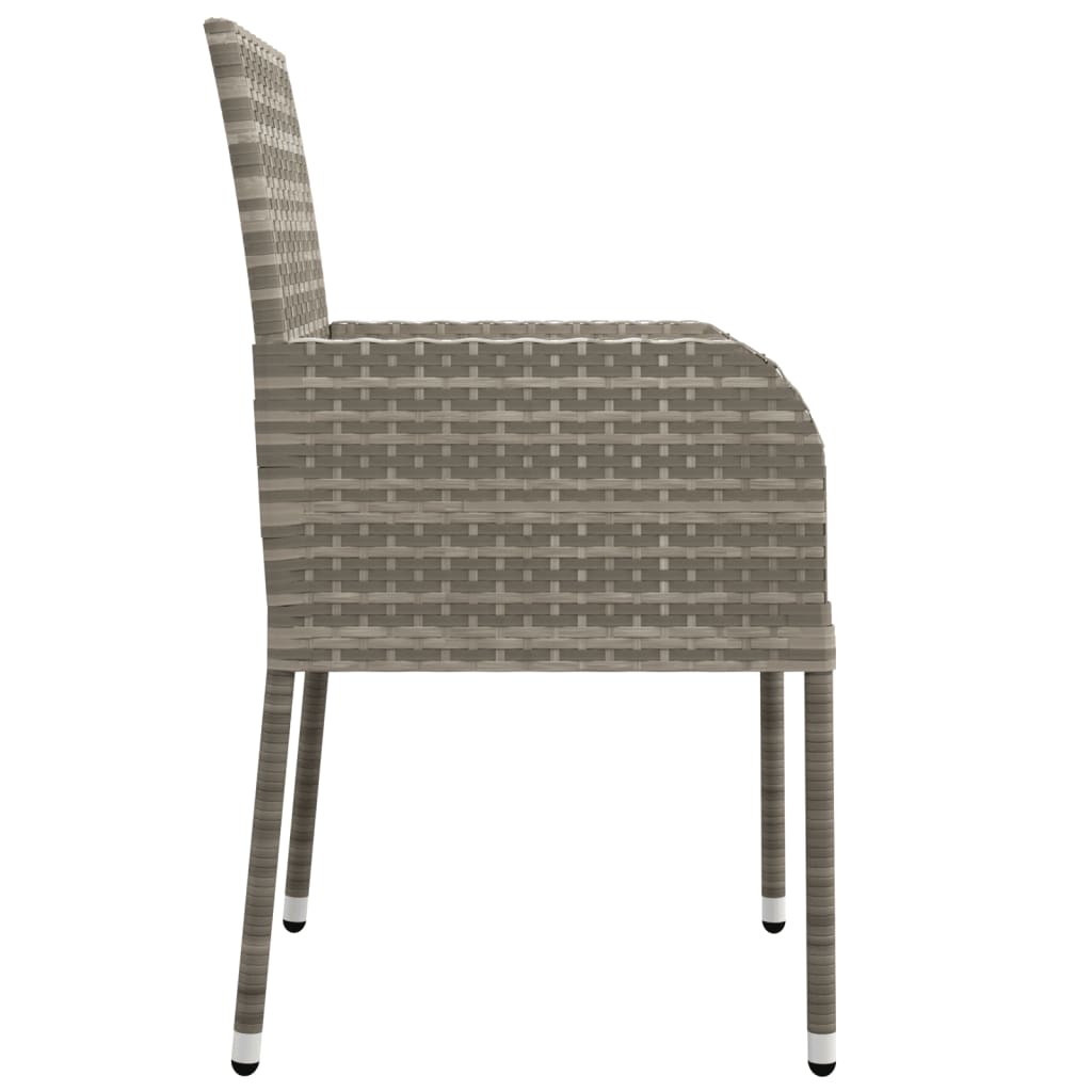 vidaXL 3-Piece Garden Lounge Set with Cushions Poly Rattan Black