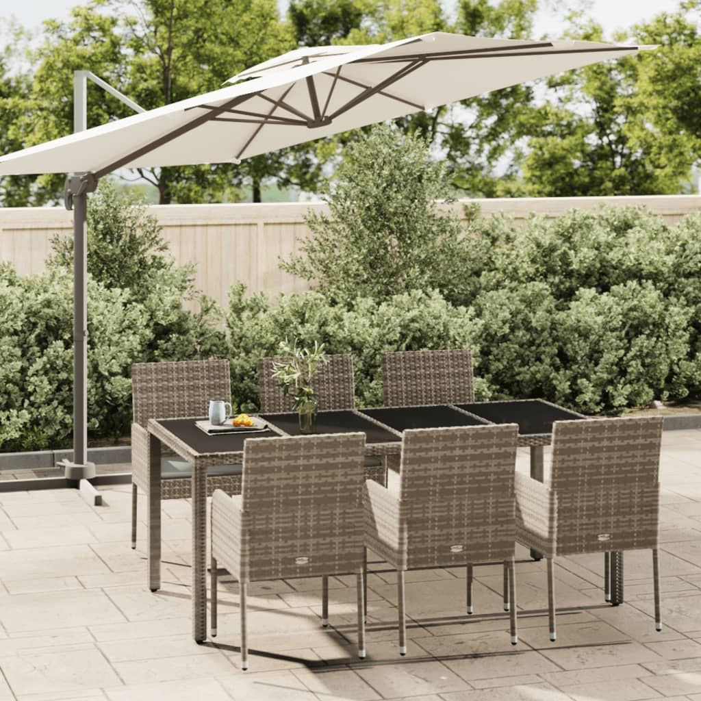 vidaXL 3-Piece Garden Lounge Set with Cushions Poly Rattan Black