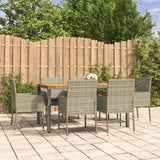 vidaXL 3-delige Tuinset met kussens poly rattan zwart