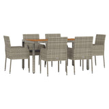 vidaXL 3-delige Tuinset met kussens poly rattan zwart