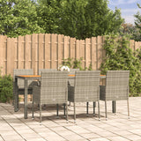 vidaXL 3-delige Tuinset met kussens poly rattan zwart