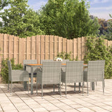 vidaXL 3-delige Tuinset met kussens poly rattan zwart