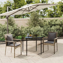vidaXL 3-delige Tuinset met kussens poly rattan zwart