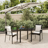 vidaXL 3-delige Tuinset met kussens poly rattan zwart