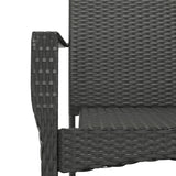 vidaXL 3-delige Tuinset met kussens poly rattan zwart