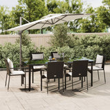 vidaXL 3-delige Tuinset met kussens poly rattan zwart