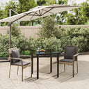vidaXL 3-delige Tuinset met kussens poly rattan zwart