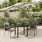 vidaXL 3-delige Tuinset met kussens poly rattan zwart