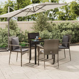vidaXL 3-delige Tuinset met kussens poly rattan zwart