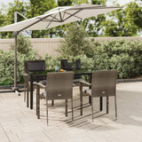 vidaXL 3-delige Tuinset met kussens poly rattan zwart