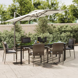 vidaXL 3-delige Tuinset met kussens poly rattan zwart