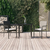 vidaXL 3-delige Tuinset met kussens poly rattan zwart