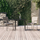 vidaXL 3-delige Tuinset met kussens poly rattan zwart