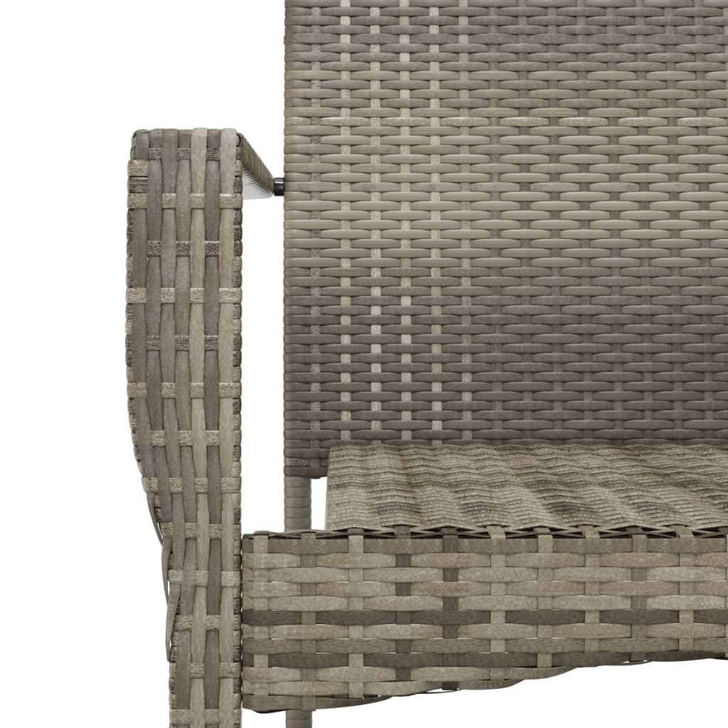 vidaXL 3-delige Tuinset met kussens poly rattan zwart