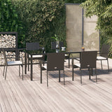 vidaXL 3-delige Tuinset met kussens poly rattan zwart