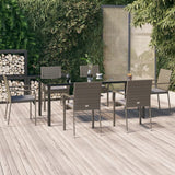 vidaXL 3-delige Tuinset met kussens poly rattan zwart