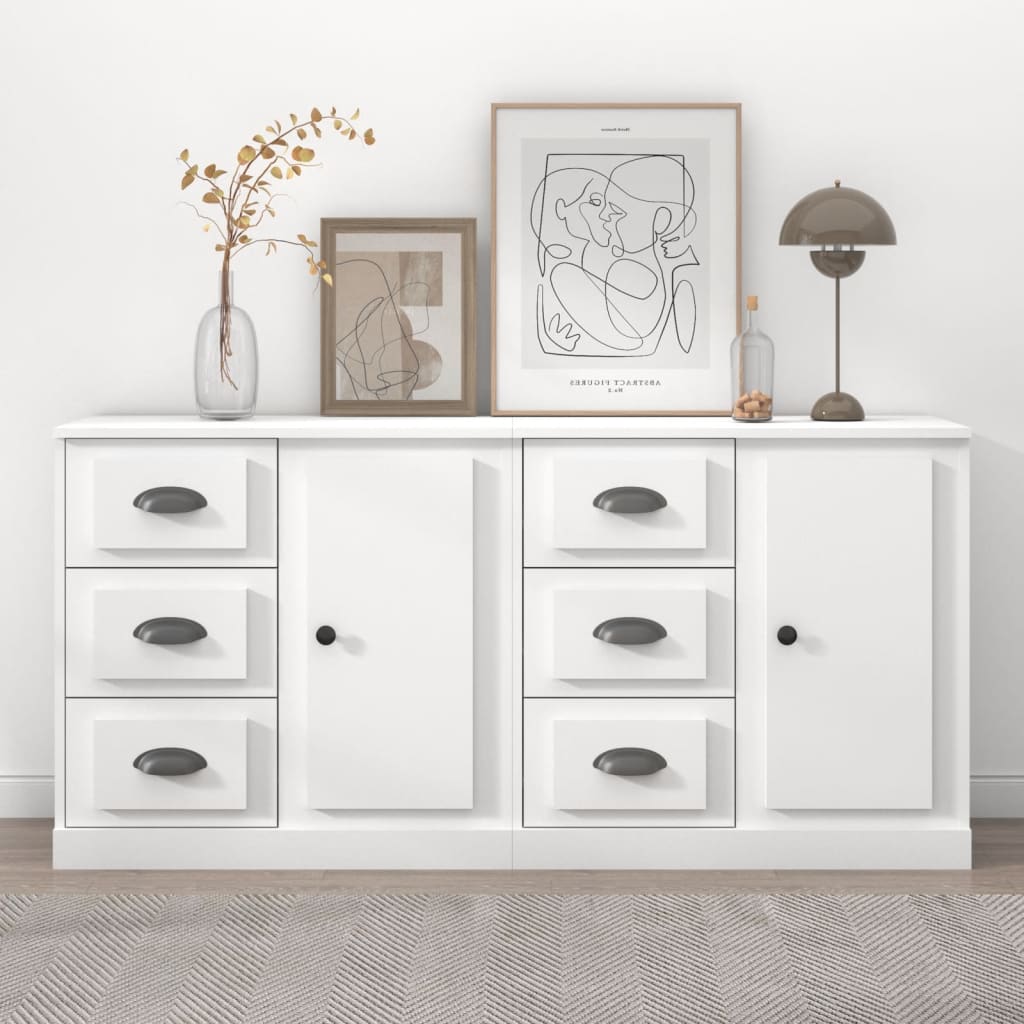 vidaXL Sideboards 2 pcs engineered wood white