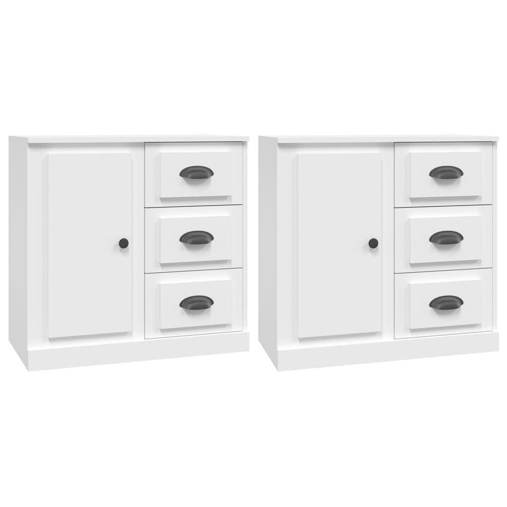 vidaXL Sideboards 2 pcs engineered wood white