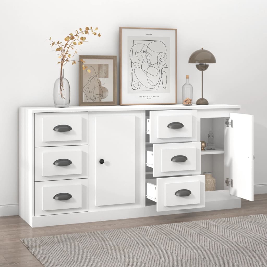vidaXL Sideboards 2 pcs engineered wood white