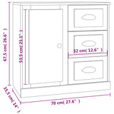 vidaXL Sideboards 2 pcs engineered wood white