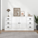 vidaXL Dressoirs 3 st bewerkt hout wit