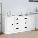 vidaXL Dressoirs 3 st bewerkt hout wit