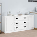 vidaXL Dressoirs 3 st bewerkt hout wit