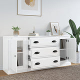 vidaXL Dressoirs 3 st bewerkt hout wit