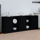 vidaXL Dressoirs 3 st bewerkt hout wit