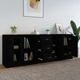 vidaXL Dressoirs 3 st bewerkt hout wit